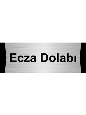 Özarslan Dizayn Ecza Dolabı 10X20CM Gümüş Renk Metal Yönlendirme Levhası