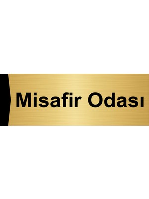Özarslan Dizayn Misafir Odası 7X20CM Altın Renk Metal Yönlendirme Levhası