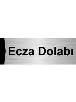 Özarslan Dizayn Ecza Dolabı 10X20CM Gümüş Renk Metal Yönlendirme Levhası