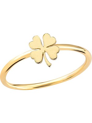 Engingold 14 Ayar Altın Şans Yonca Yüzük