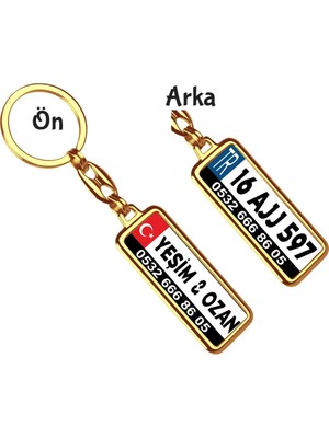 Hediye Zengini Kişiye Özel Ay Yıldız 4 Tasarım Anahtarlık Plaka Anahtarlık