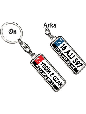 Hediye Zengini Kişiye Özel Ay Yıldız 4 Tasarım Anahtarlık Plaka Anahtarlık