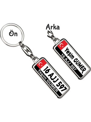 Hediye Zengini Kişiye Özel Ay Yıldız 7 Tasarım Anahtarlık Plaka Anahtarlık