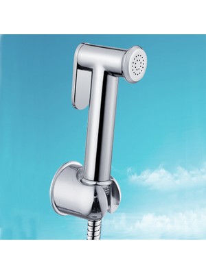 HMS Pirinç Tabancalı Taharetmatik Musluk Seti Spiral Hortumlu