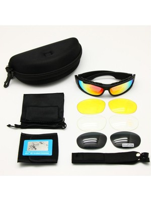 Schulzz Daisy Usa C6 Polarize Değişebilir 4 Lens Military Tactical Gözlük Seti