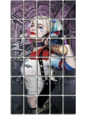 Nt Handmade 30 Parça Puzzle Tablo Seti - Harley Quinn Salon Otuma Odası Yatak Odası Çocuk Odası Için Mdf Duvar Dekoru 90 x 75 cm