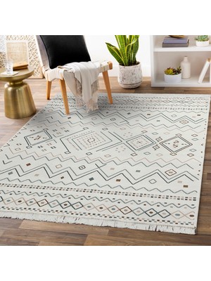 Eko Halı Arya Ar 05 Krem Yıkanabilir Çift Taraflı Pamuk Kilim