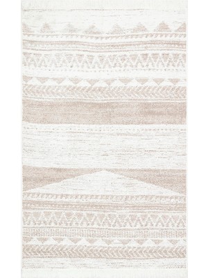 Eko Halı Arya Ar 06 Krem Bej Yıkanabilir Çift Taraflı Pamuk Kilim