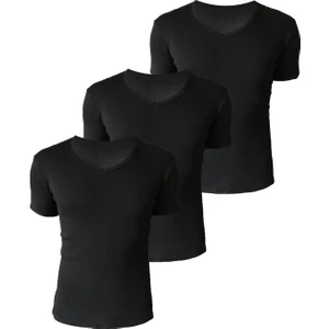 josejuan 3'lü Erkek Atlet Yarım Kollu V Yaka %100 Pamuk Ribana 3206