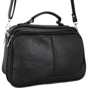 1288 Siyah Suni Deri Bayan Çapraz El ve Omuz Çantası