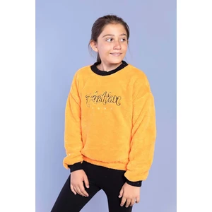 Toontoy Kids Toontoy Kız Çocuk Nakışlı Peluş Sweatshirt