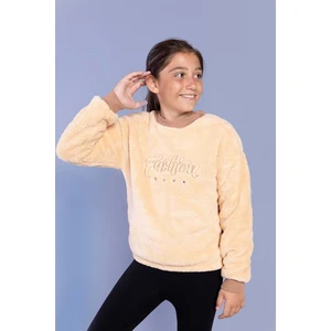 Toontoy Kids Toontoy Kız Çocuk Nakışlı Peluş Sweatshirt
