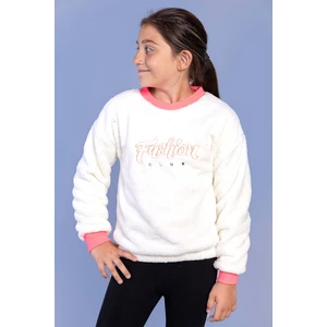 Toontoy Kids Toontoy Kız Çocuk Nakışlı Peluş Sweatshirt