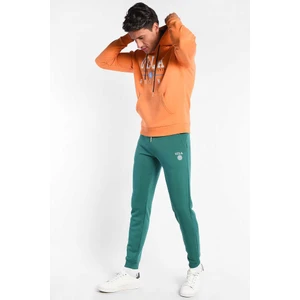 LUSKIN Yeşil Daralan Kesim Baskılı Standard Fit Erkek Eşofman Alt