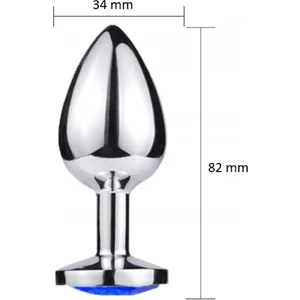 Lilitu Shop Mücevher Taşlı Paslanmaz Küçük Çelik Anal Tıkaç (Plug)