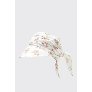 Çocuk Safari Bağlamalı Eşarp Siperli Bandana Plaj Şapkası 8-15 Yaş Çiçek Desenli