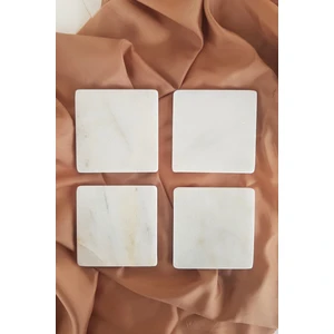 IOA Design Mia 4'lü Set Kare Gerçek İnce Mermer Bardak Altlığı