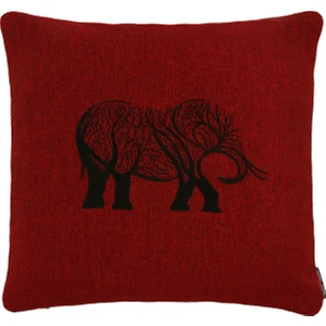Ju Yaratıcı Tasarım Yastık Kırlent Kılıfı Fil Nakışlı Bordo