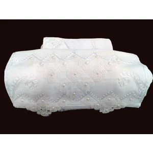 Bursa Hatırası 12'li Osmanlı Iğne Oyalı 50X90 Kadife Çeyizlik Havlu Krem Krem