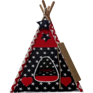 Kırmızı Siyah Kedi Köpek Çadırı