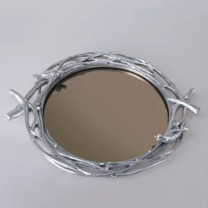 Mavera Aynalı Tepsi Gümüş