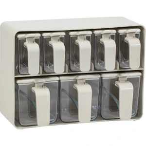 Baharatlık Seti 5'li Plastik Malzeme Modern Mutfak Aksesuarı Şık Tasarım