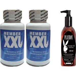 Member Xxl Erkeklere Özel 60LI 2 Adet + Playboy 120 ml Masaj Yağı