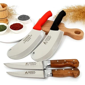 Bıçak Seti 4'lü Soğan Pide Kesici Bıçak Mutfak Kasap Bıçağı