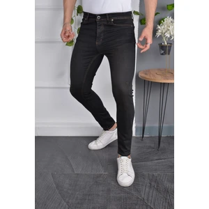 Erkek Jeans Slim Fit Likralı Dar Kesim Siyah Kot Pantolon
