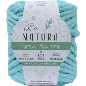 Mint Tek Burgulu Taranan Pamuk Ip String Makrome Ip  //3mm