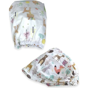 Bebek Özel   Pamuklu Bebek ve Çocuk Lastikli Çarşaf Karaca ve Doğa 70X120 (2 Adet)