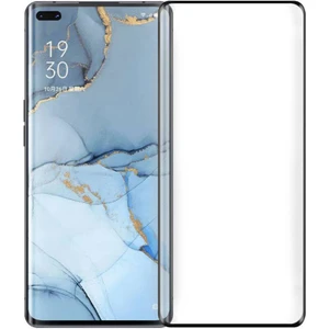 Oppo Reno3 Pro 3D Curved Tam Kaplayan Tempered Glass Cam Koruma - Siyah