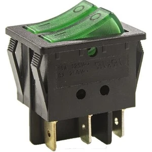 Kcd4 Ikili Işıklı On-Off Switch Yeşil 6 Pin