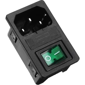 Kulaksız Erkek Power Soketi - Yeşil Işıklı Anahtarlı
