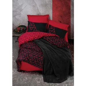 Box Çift Kişilik Battaniyeli Nevresim Takımı Shadow Bordo