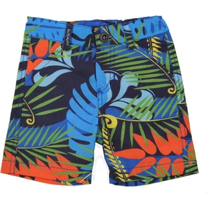 Erkek Bebek Mavi Tropikal Desenli Şort (3 Ay - 4 Yaş )