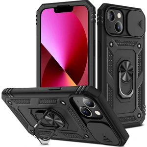 iPhone 13 Slayt Lens Kapağı Kart Yuvası Halkalı Standlı Kılıf (Yurt Dışından)