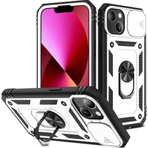 iPhone 13 Slayt Lens Kapağı Kart Yuvası Halkalı Standlı Kılıf (Yurt Dışından)