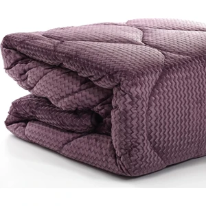 Tek Kiş Zigzag Fashion Micro Yorgan Mürdüm