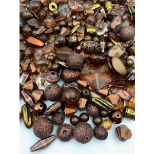 Hedef Bijuteri Bileklik,kolye,anahtarlık,takı Yapımı Için Kahverengi Tonlarında Karışık Plastik Boncuk (250 Gram)