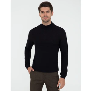 Pierre Cardin Erkek Lacivert Slim Fit Yarım Balıkçı Yaka Triko Kazak 50241465-VR033