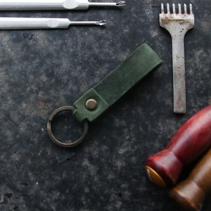 Koof Craft Hakiki Deri El Yapımı Anahtarlık Yeşil - 2602