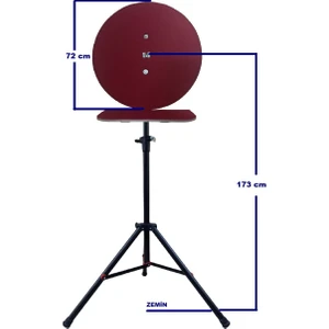 Dartsan Raf Düzenekli Tripod Ayaklı Dart Arkalık Stand Seti. Bordo Renk.