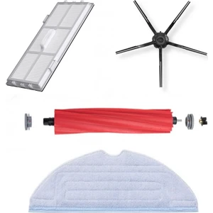 iBrush Roborock S7 Uyumlu Siyah Yan Fırçalı 4lü Set