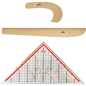 Fdm 3 Parça Set -2 Parça Ahşap Riga Seti ve Modelist Gönyesi-
