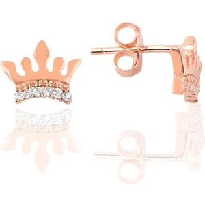 Söğütlü Silver Gümüş Rose Taç Modeli Küpe