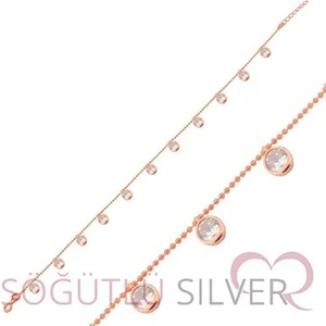 Söğütlü Silver Taşlı Halhal