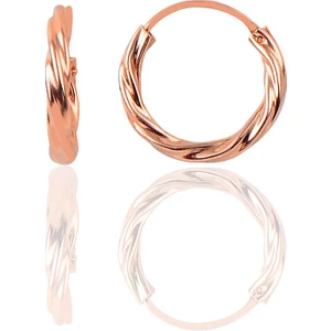 Söğütlü Silver Gümüş Rose 14 mm Mini Burgu Halka Küpe