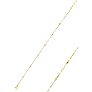 Söğütlü Silver 925 Ayar Gümüş Altın Renkli Top Tasarımlı Zarif Kadın Halhal – Şık ve Dayanıklı Takı Aksesuarı