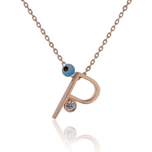 Söğütlü Silver P Harf Gümüş Kolye